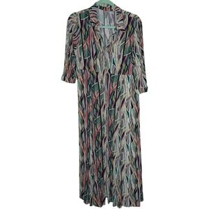 Anthropologie Bl-nk London Petite X Large Gimma Shirt Geometric Print Midi Dress